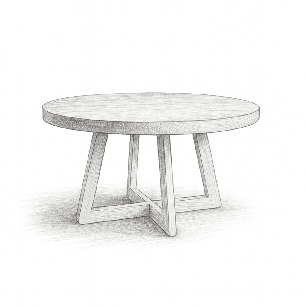 Criss Cross Base Pedestal Table